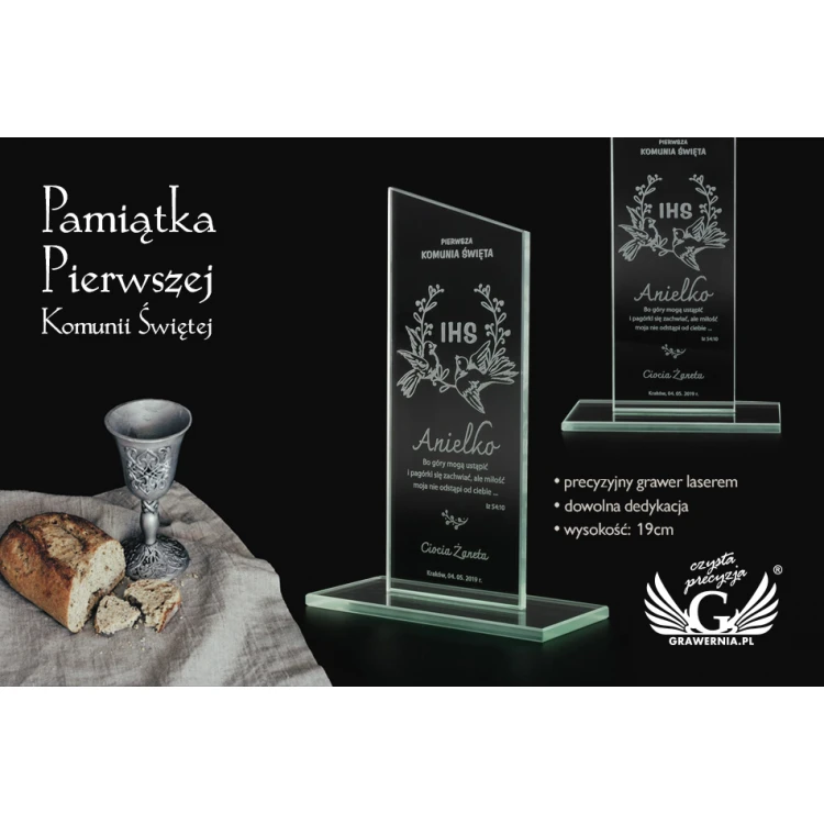 CULTI 2 Glass Trophy - First Holy Communion Souvenir - TSZ061