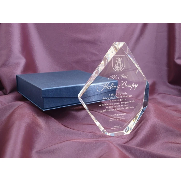 Glass Trophy in Case - DIAMOND