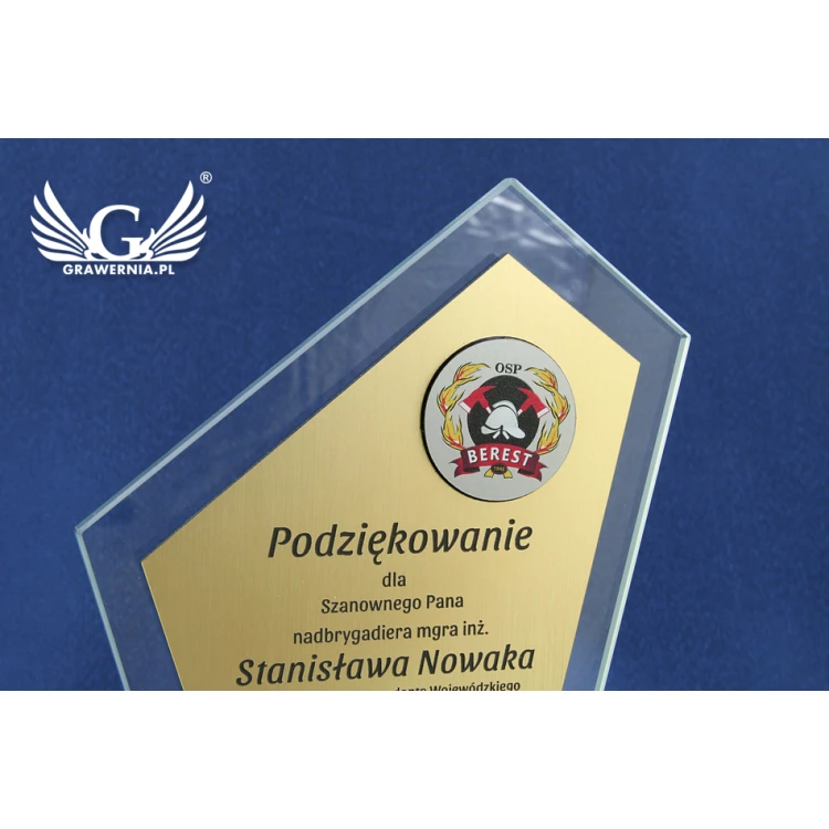 Xanti Glass Trophy with Laminate and Embossed Logo