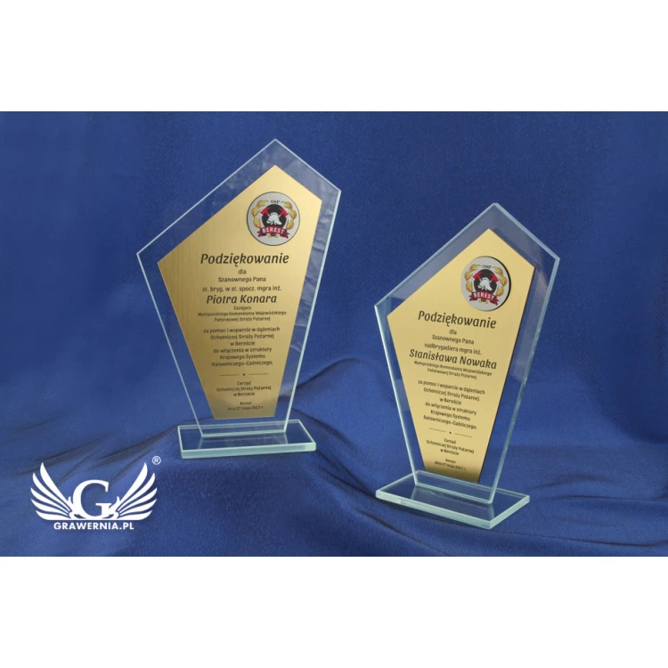 Xanti Glass Trophy with Laminate and Embossed Logo
