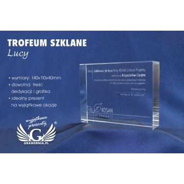 Glass Trophy in Case - LUCY