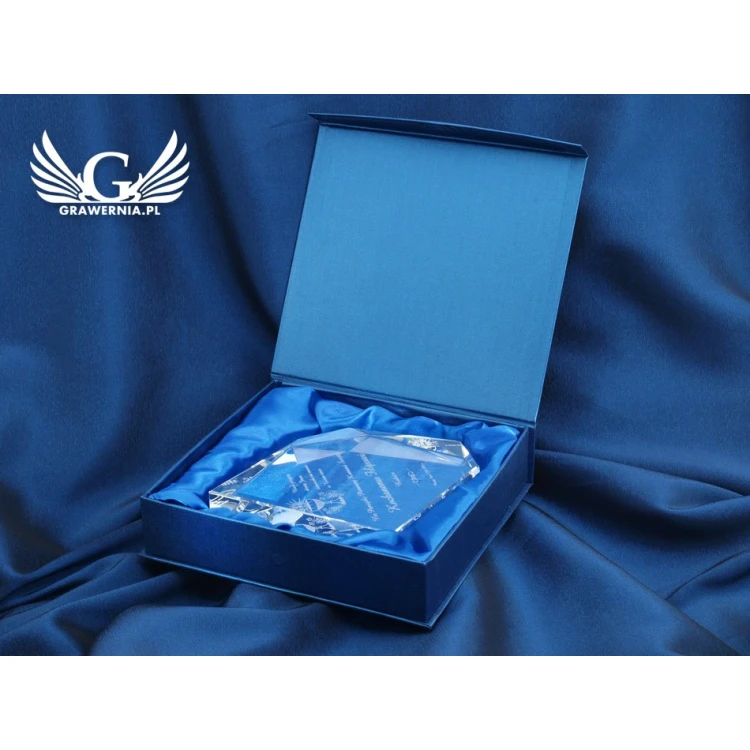 Glass Trophy in Case - DIAMOND - First Holy Communion Souvenir