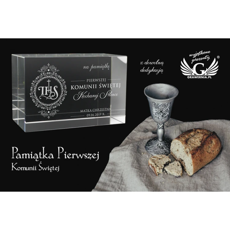 NELI Glass Trophy in Case - First Holy Communion Souvenir - TSZ053