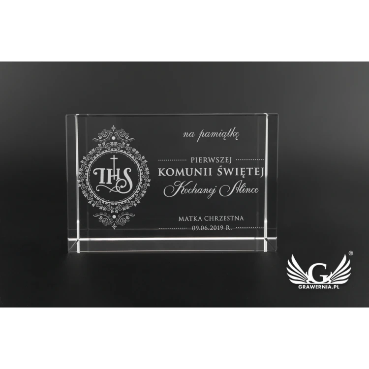 NELI Glass Trophy in Case - First Holy Communion Souvenir - TSZ053