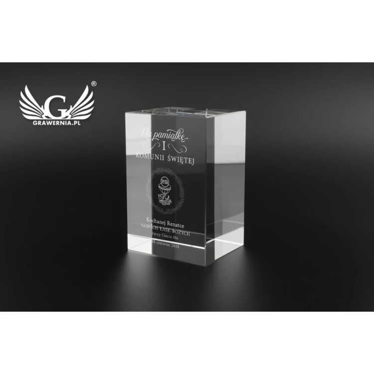 NELI Glass Trophy in Case - First Holy Communion Souvenir - TSZ054