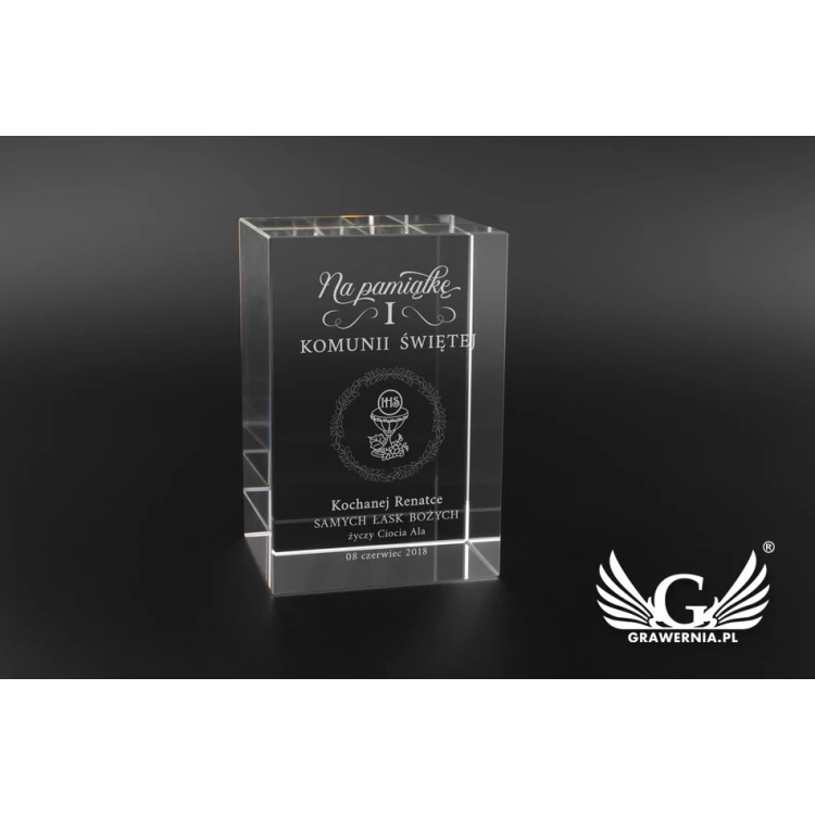 NELI Glass Trophy in Case - First Holy Communion Souvenir - TSZ054