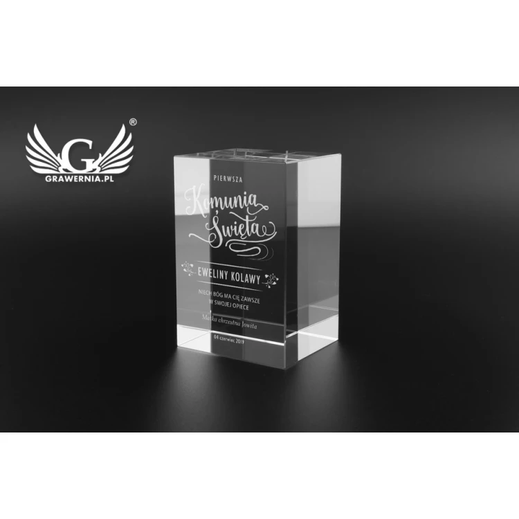 NELI Glass Trophy in Case - First Holy Communion Souvenir - TSZ055
