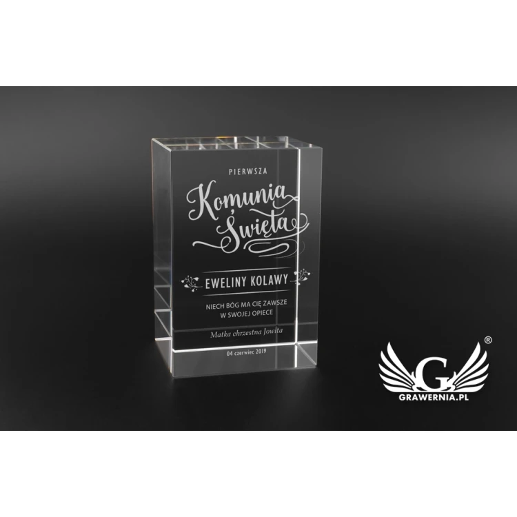 NELI Glass Trophy in Case - First Holy Communion Souvenir - TSZ055
