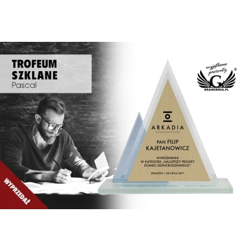 Pascal Glass Trophy with Engraving Laminate - TSZ086