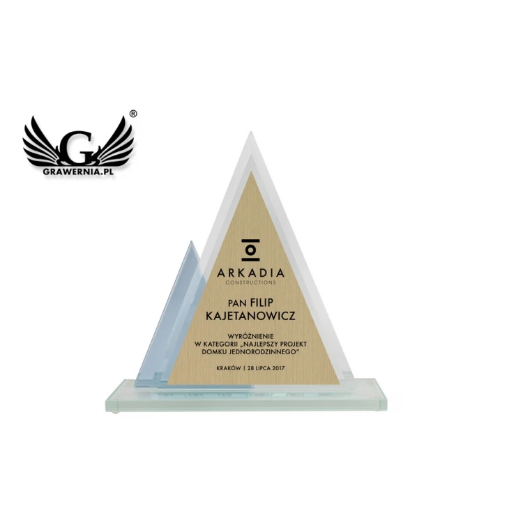 Pascal Glass Trophy with Engraving Laminate - TSZ086