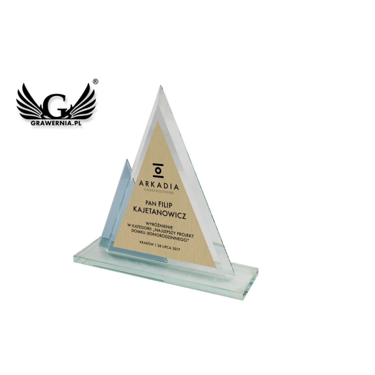 Pascal Glass Trophy with Engraving Laminate - TSZ086