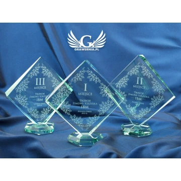 Glass Trophy in Case - QUARTET SMALL