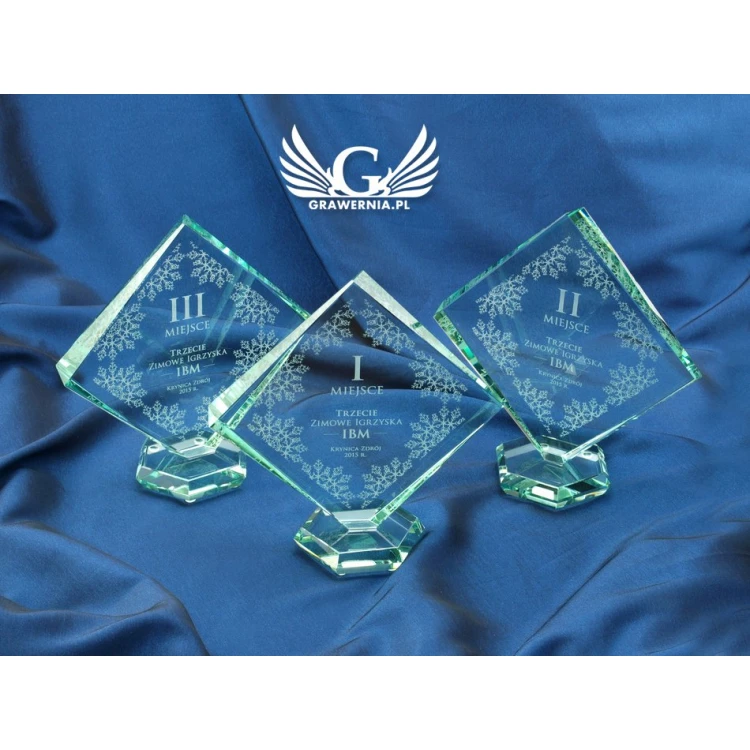 Glass Trophy in Case - QUARTET SMALL
