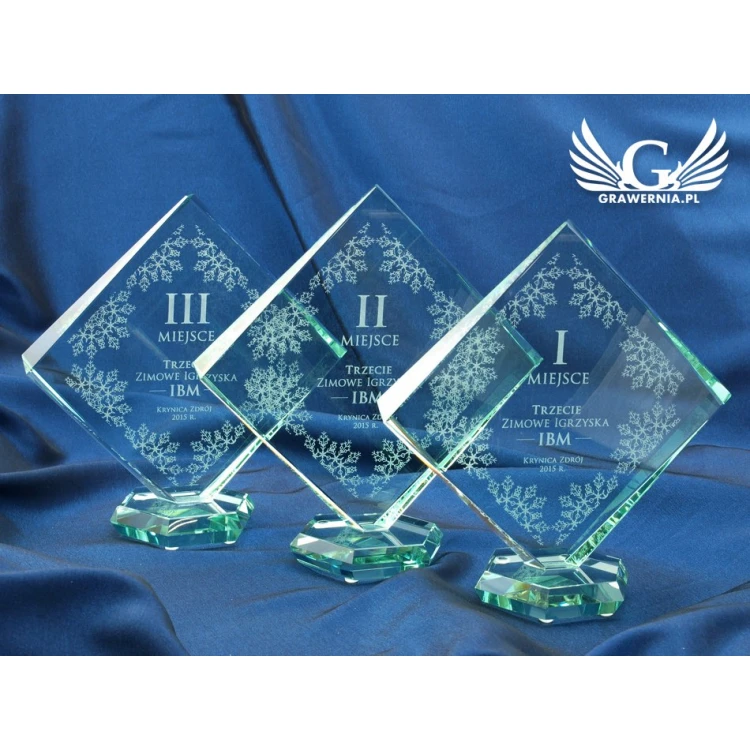 Glass Trophy in Case - QUARTET SMALL