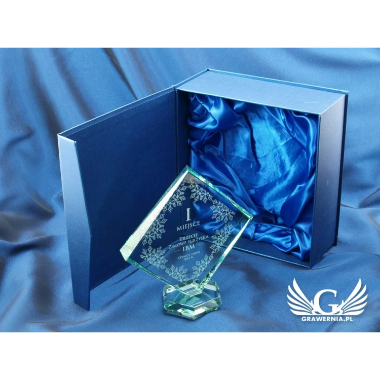 Glass Trophy in Case - QUARTET SMALL