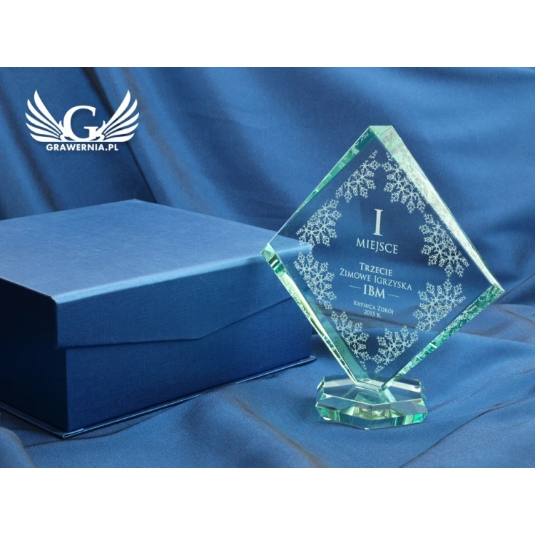 Glass Trophy in Case - QUARTET SMALL