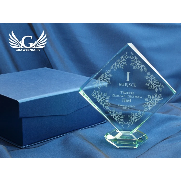 Glass Trophy in Case - QUARTET SMALL