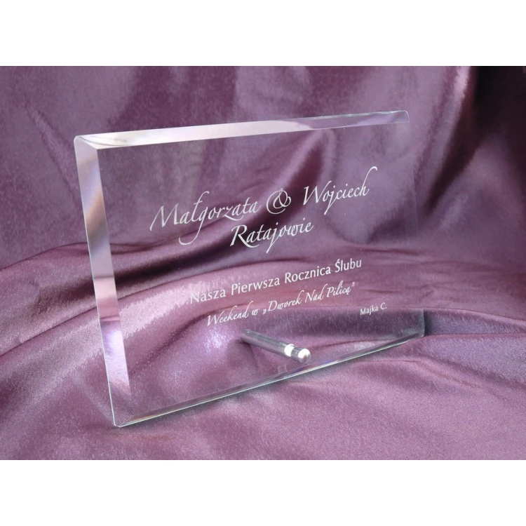 Glass Frame with Dedication 14x20cm - HORIZONTAL
