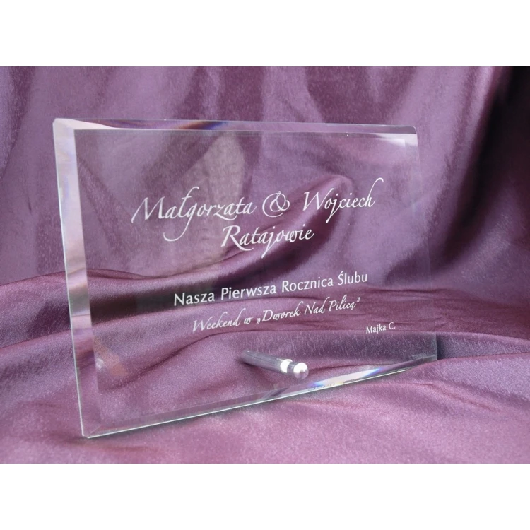 Glass Frame with Dedication 14x20cm - HORIZONTAL