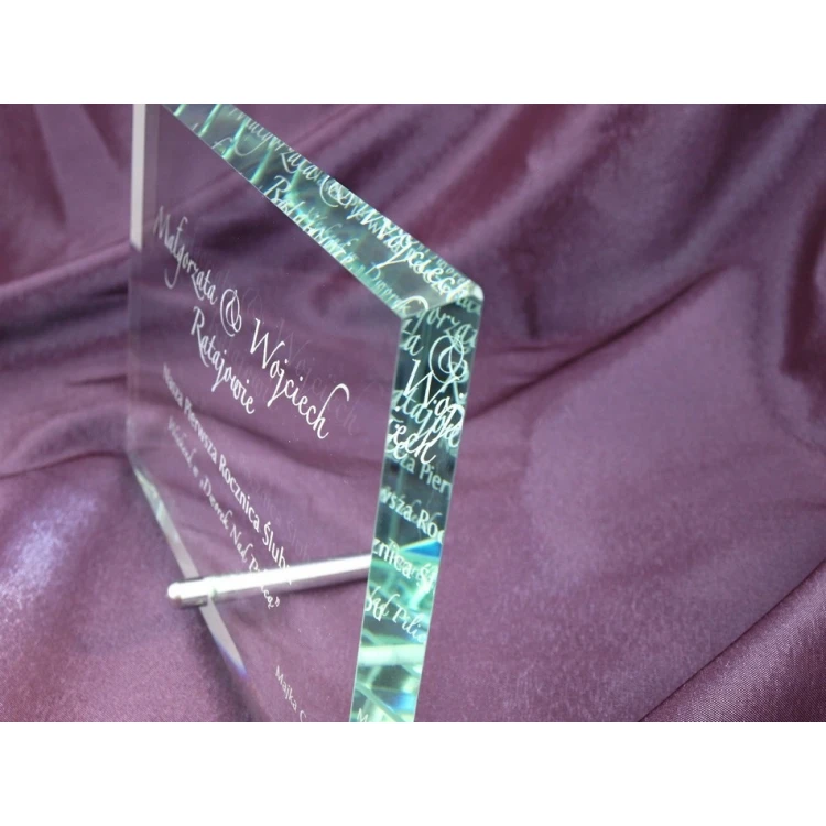 Glass Frame with Dedication 14x20cm - HORIZONTAL