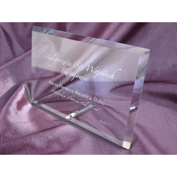 Glass Frame with Dedication 14x20cm - HORIZONTAL