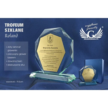 Glass Trophy - ROLAND with Engraving Laminate