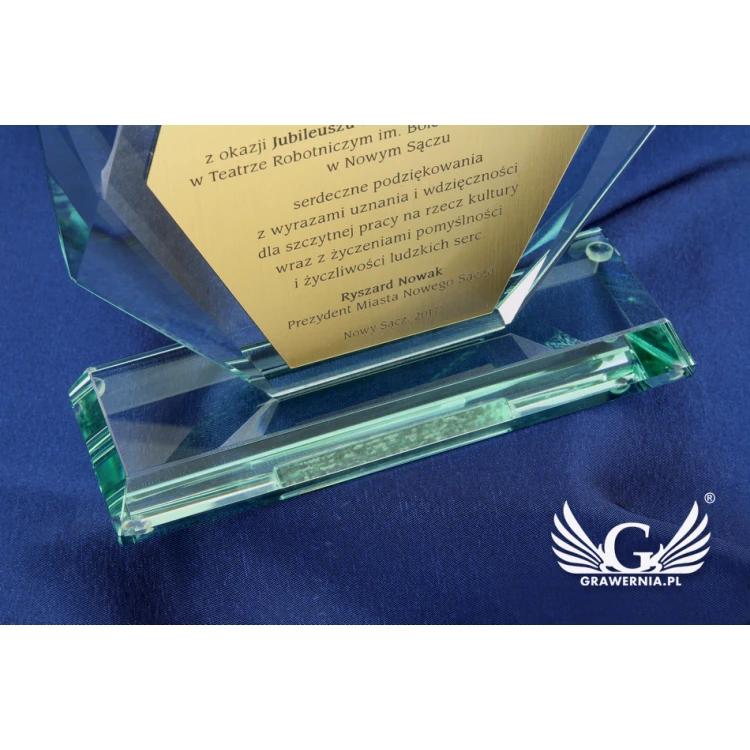 Glass Trophy - ROLAND with Engraving Laminate