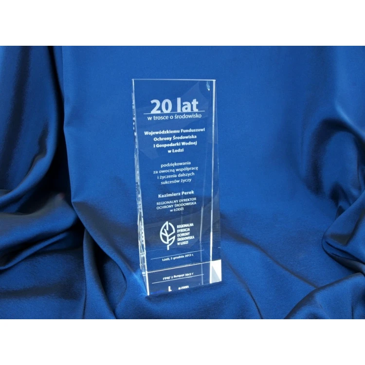 Glass Trophy in Case - PERLA