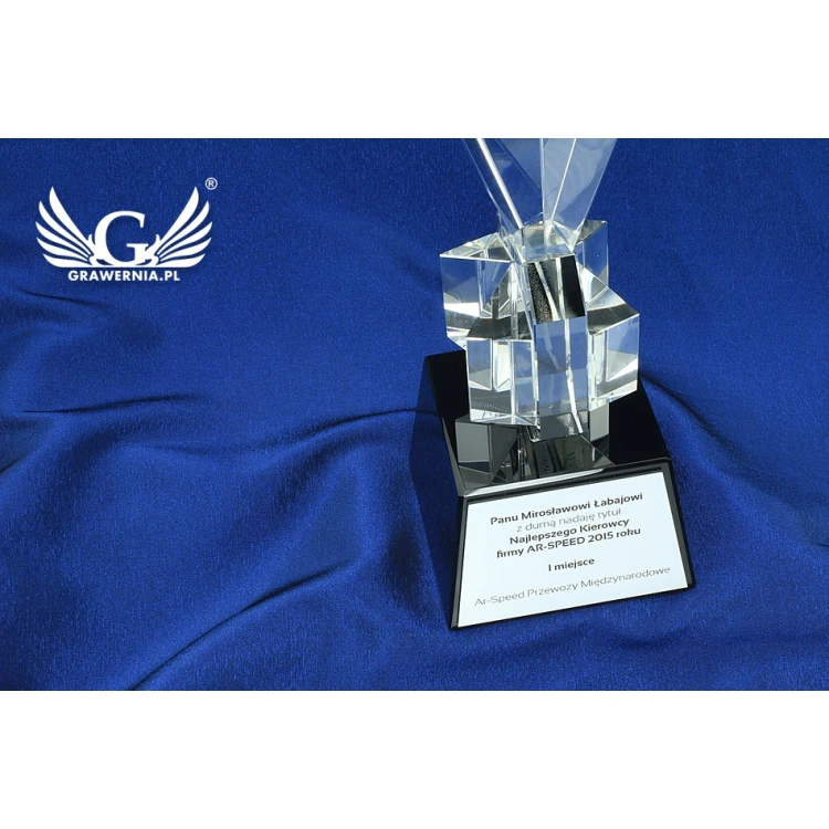 Glass Trophy in Case - GLOBE