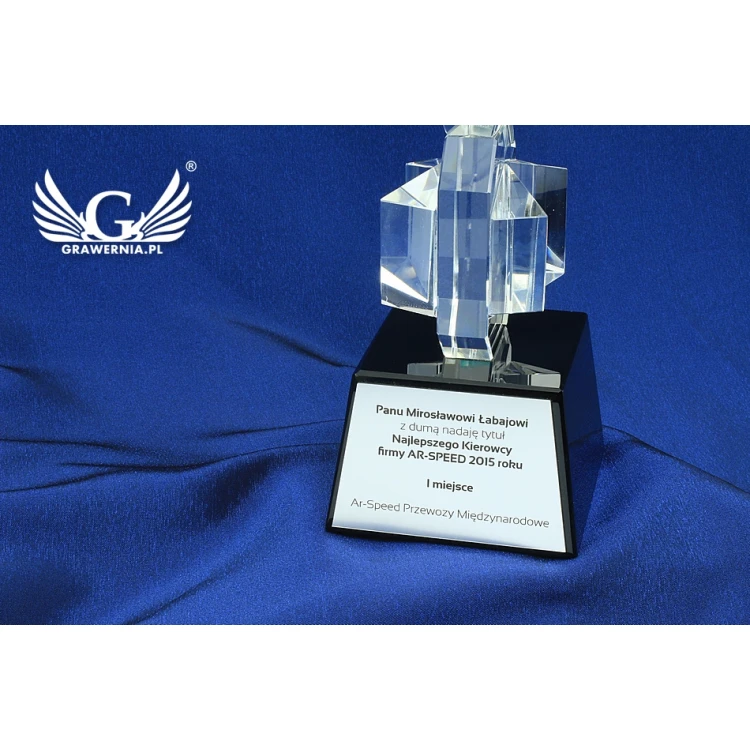Glass Trophy in Case - GLOBE