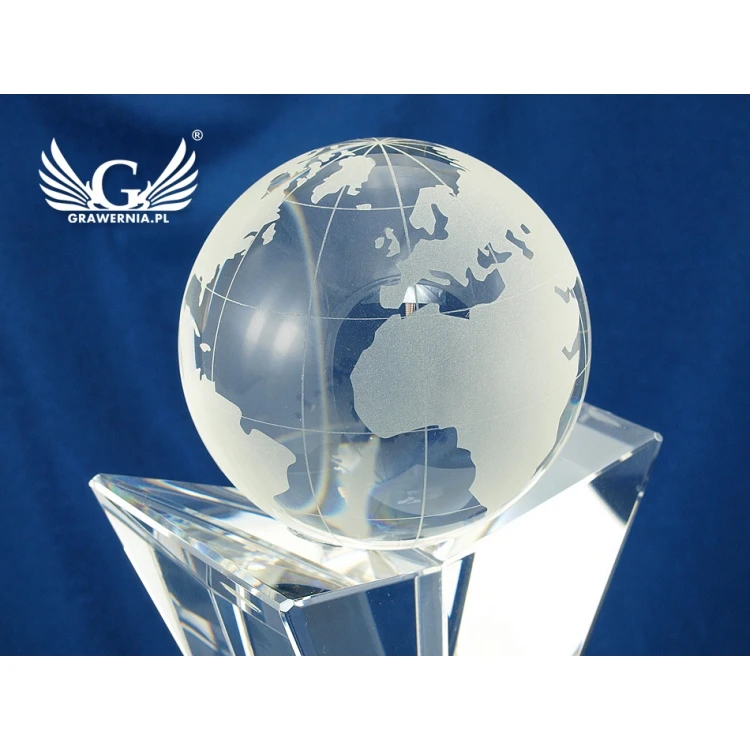 Glass Trophy in Case - GLOBE