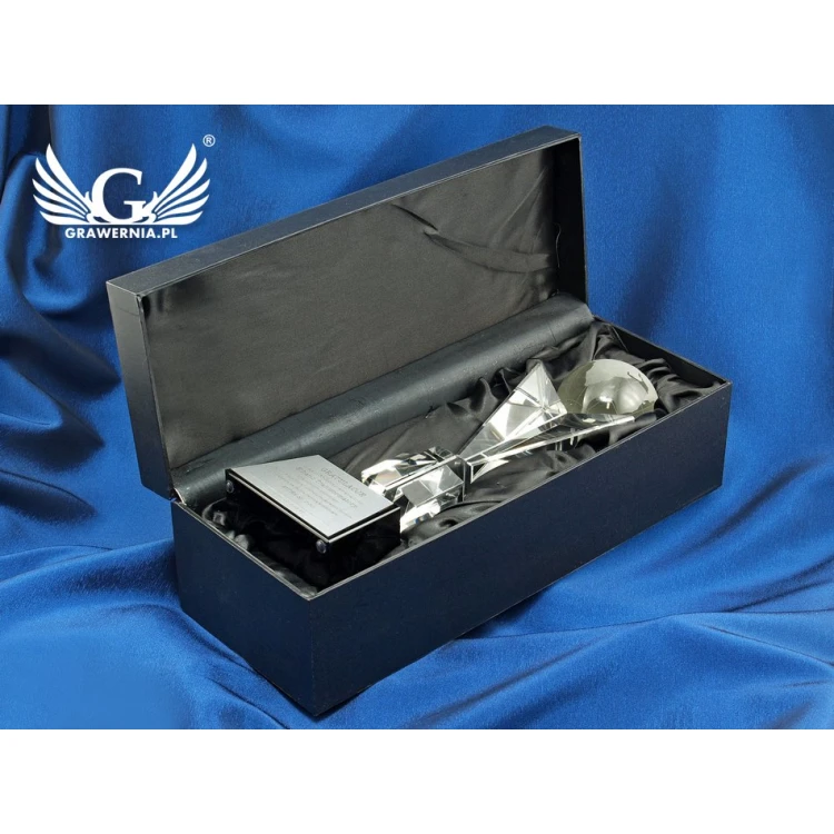 Glass Trophy in Case - GLOBE