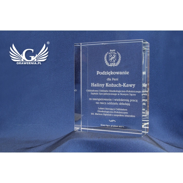 Glass Trophy in Case - LUCY