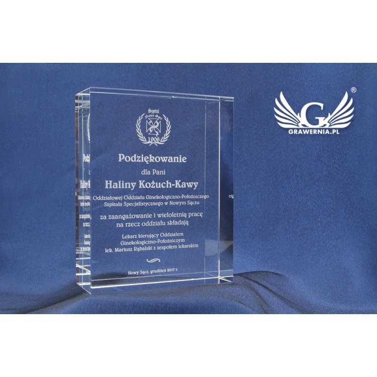 Glass Trophy in Case - LUCY
