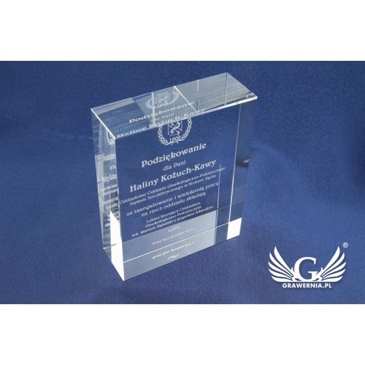 Glass Trophy in Case - LUCY