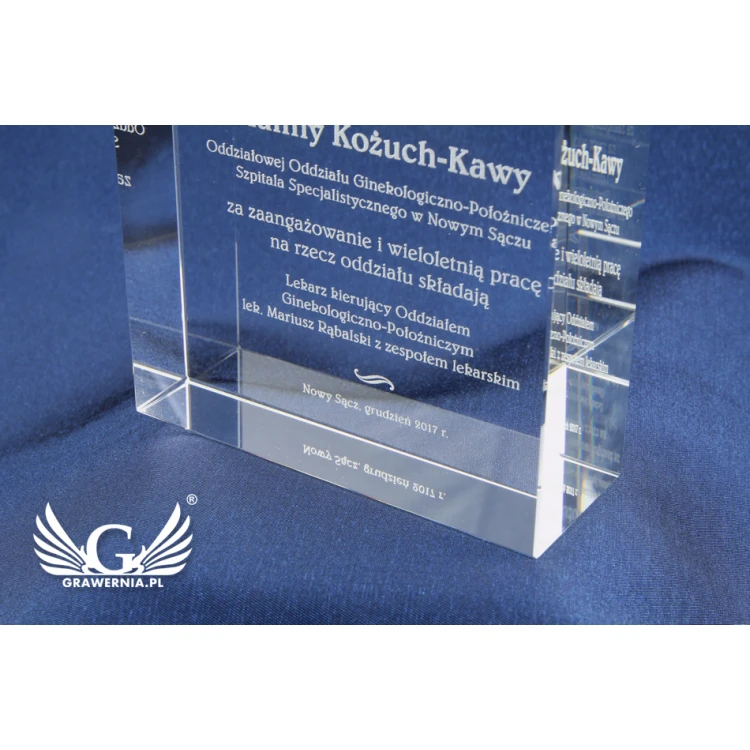 Glass Trophy in Case - LUCY