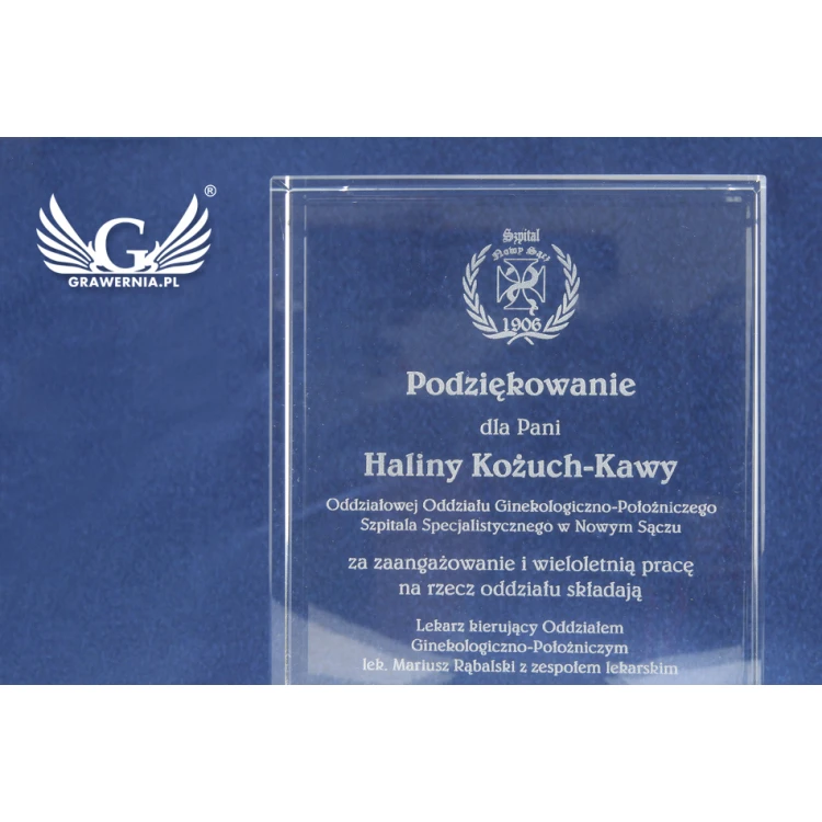 Glass Trophy in Case - LUCY