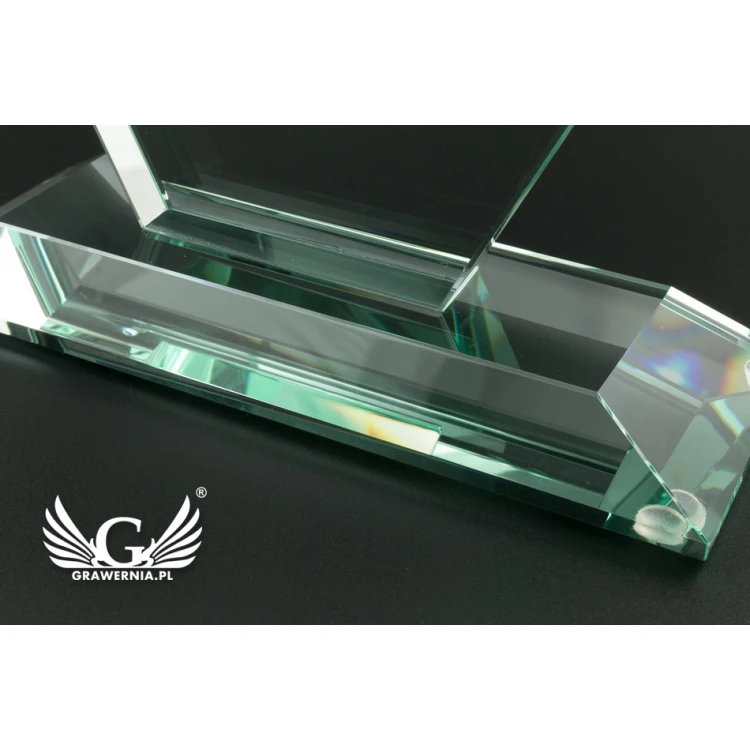 Glass Trophy in Case - MILO with Photo - Birthday Gift - TSZ064