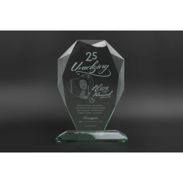 Glass Trophy in Case - MILO with Photo - Birthday Gift - TSZ064
