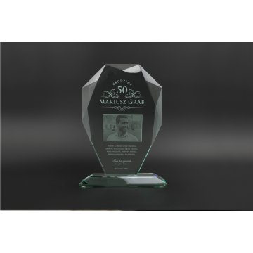 Glass Trophy in Case - MILO with Photo - Birthday Gift - TSZ063