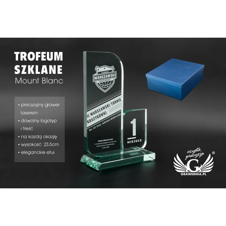 Glass Trophy in Case - Mount Blanc - TSZ069