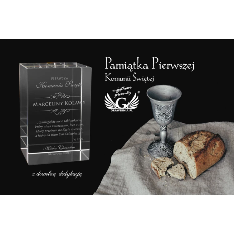 NELI Glass Trophy in Case - First Holy Communion Souvenir - TSZ065