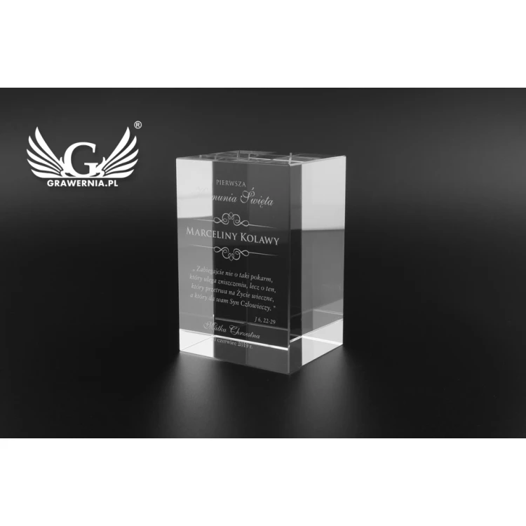 NELI Glass Trophy in Case - First Holy Communion Souvenir - TSZ065