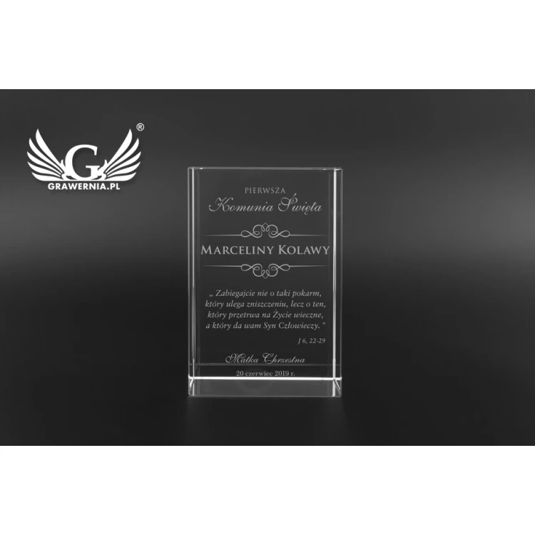 NELI Glass Trophy in Case - First Holy Communion Souvenir - TSZ065