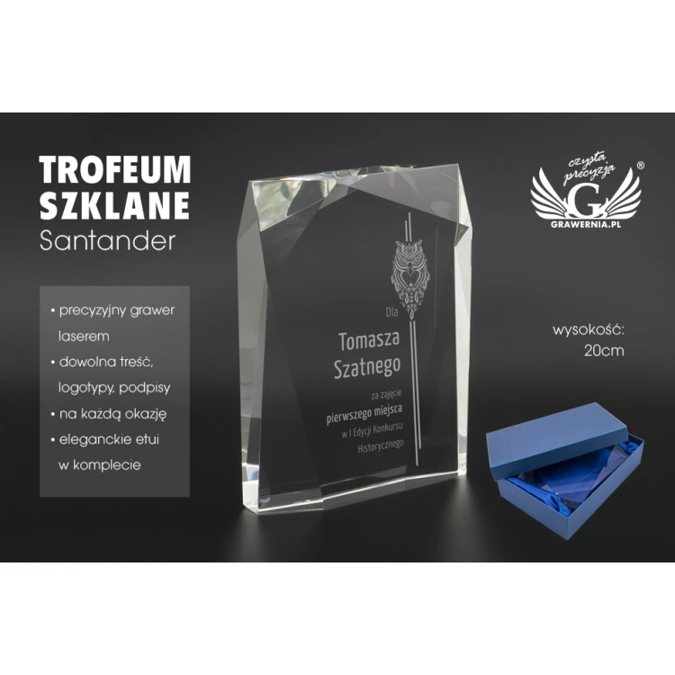 Glass Trophy in Case - Santander - TSZ102