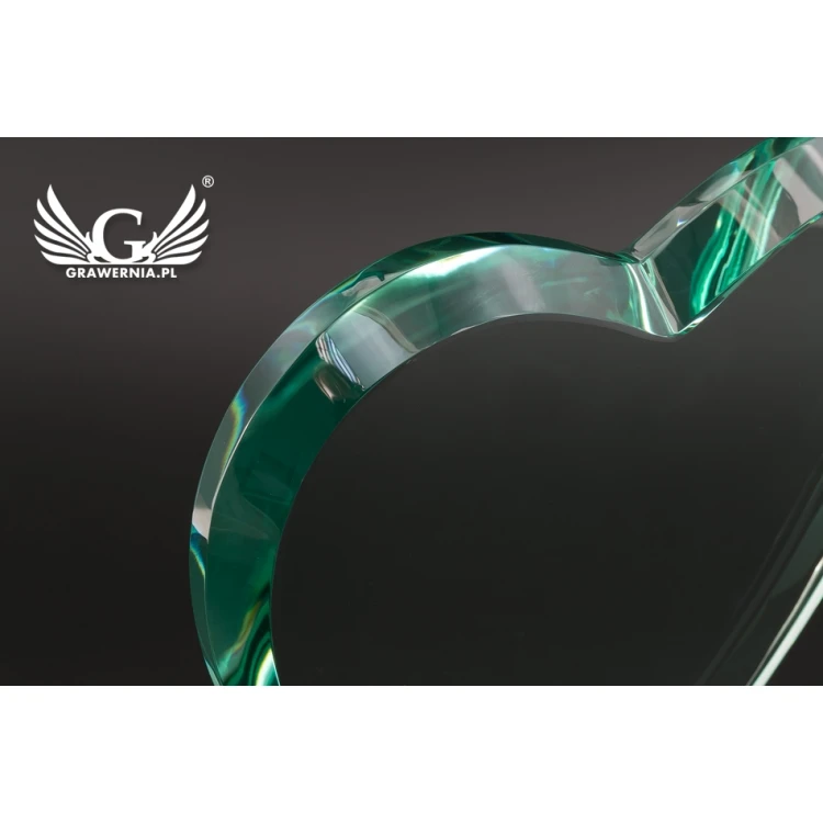 Glass Trophy in Case - HEART 3 - BIRTHDAY - TSZ094