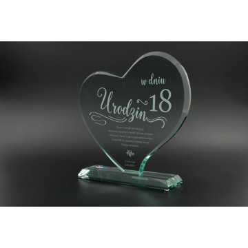Glass Trophy in Case - HEART 4 - TSZ071
