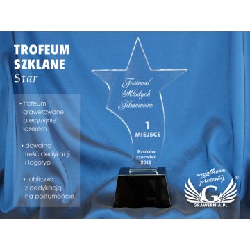 Glass Trophy in Case - STAR