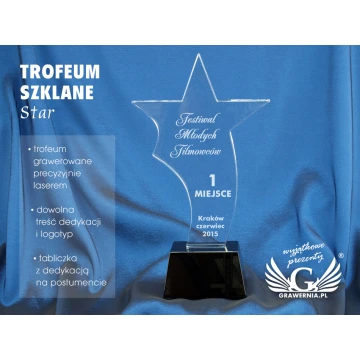 Glass Trophy in Case - STAR