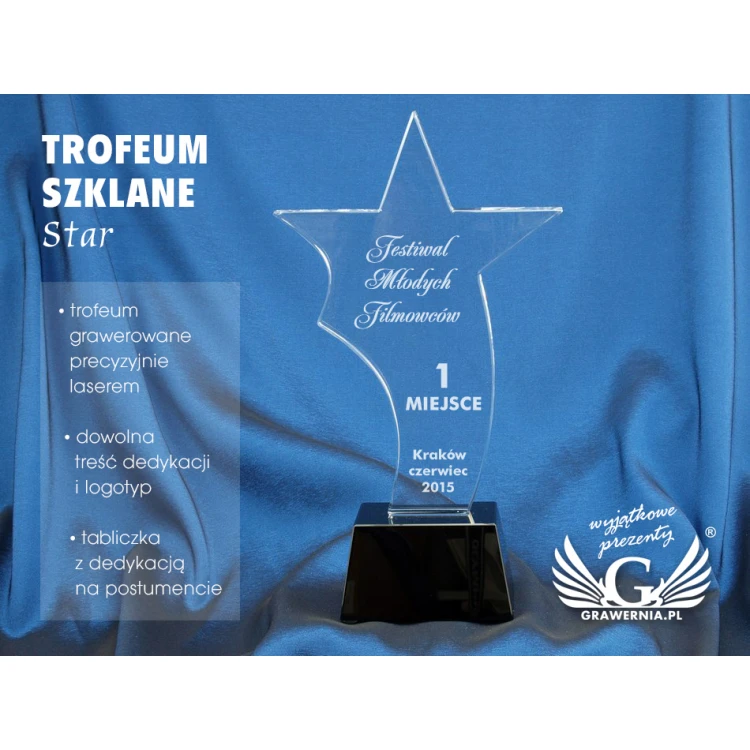 Glass Trophy in Case - STAR